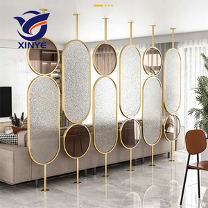 Divisores de Vidrio y Metal Ovalados Personalizados para Proyectos, Biombos para Hoteles y Villas, Paneles Divisores de Acero Inoxidable para Comedor, Mamparas - Product Image 4