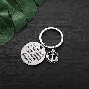 Quà Tặng tốt nghiệp truyền cảm hứng trích dẫn đi tự tin theo hướng của những giấc mơ của bạn la bàn thép không gỉ tốt nghiệp Keychain - Product Image 3