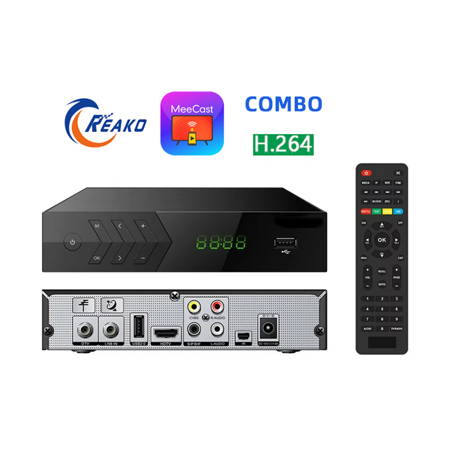 OEM/ODM COMBO Digital Tuners MeeCast HD DVB-S2/T2 1080P Dual Core Set-Top-Box Wi-Fi/LAN Online Upgrade GX6605S Free-to-Air TV