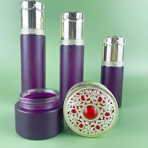 Set de Cuidado de la Piel de Lujo para Mujer, Botella de Crema Facial de Vidrio Cuadrada con Recubrimiento UV, Pulverizador de Tónico Electrochapado, Venta al Por Mayor - Product Image 2