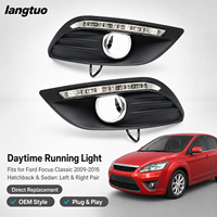 Feux de jour à LED ABS haute luminosité avec clignotants séquentiels pour Ford Focus 2009-2015 MK2 MK3