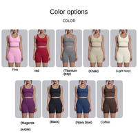 Ensemble de yoga 2 pièces pour femme avec soutien-gorge de sport respirant à logo personnalisé, taille haute et dos en V profond, et short push-up en TISSU INNODATIONNEL pour la gym et le fitness