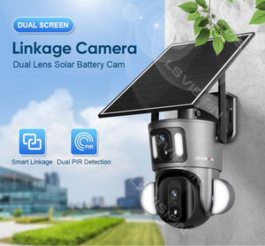 LS VISION 2K dual lens wifi solar powered bateria câmera de segurança sistema 4k wifi segurança sem fio ptz câmera solar - Product Image 2