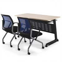 Bureau pliant moderne en panneaux de bois pour bureau, maison, école, hôtel, atelier, formation, table de conférence
