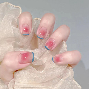 Faux ongles souples à presser, amovibles, ultra-fins, sans trace, fluorescents, pré-dessinés, demi-manucure, à porter sans couture, style Ins - Product Image 3
