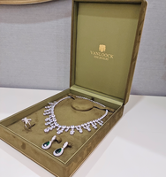 Boîte à bijoux en velours vert olive de luxe, boîtes à bagues, colliers et boucles d'oreilles multi-tailles, boîtes cadeaux en flanelle personnalisées avec logo pour la vente au détail