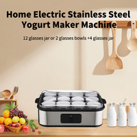 Machine à Yaourtière Électrique Automatique pour Maison, en Acier Inoxydable, Contrôle de Température, Matériau Plastique, Usage Domestique