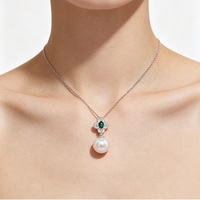 Collier en argent sterling 925 avec pendentif fleur, perle de coquillage, zircon simulé, style vintage, chaîne maille forçat, bijou femme, cadeau anniversaire