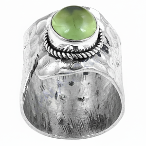 แหวนแต่งงานอัญมณีพรีไนต์ซิทรินทำด้วยมือแหวน925เงินสเตอร์ลิงโบโฮเป็นจำนวนมากขายส่งเป็นของขวัญวันเกิด - Product Image 1