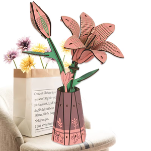 Hoa Bằng Gỗ Xây Dựng Khối Hoa Bằng Gỗ Lắp Ráp Mô Hình <span class=keywords><strong>3D</strong></span> <span class=keywords><strong>3D</strong></span> Mô Hình Câu Đố DIY Handmade Quà Tặng Câu Đố Đồ Chơi Trang Trí Tùy Chỉnh - Product Image 2