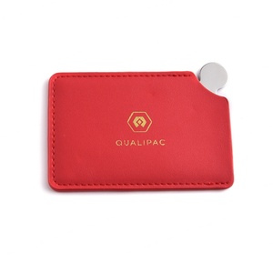 Wholesales Mini Makeup Hand Held Cosmetic Stainless Steel Red Leather Pocket <b>Mirror</b> - Product Image 2