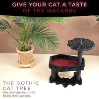 Arbre à chat multi-niveaux de qualité supérieure, écologique, en bois moderne avec griffoir, inspiré d'Halloween, pour les terrains de jeu des chats d'intérieur