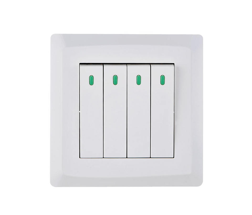 UK Standard Wall Switch White PC 4gang 1/2way Electrical Switch