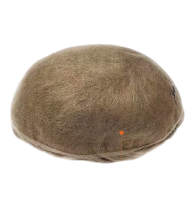 Sistema de Cabello Remy Indio con Base de Encaje Suizo al por Mayor, Nudo Decolorado, Línea de Cabello Natural, Piezas de Cabello para Hombre, Tupé de Densidad Media para Hombre - Product Image 4