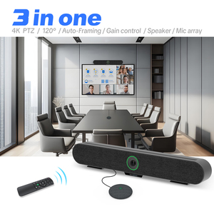 4K Yapay Zeka Destekli Video Konferans Kamera Sistemi, 10m Ses Alım Mesafesi, 6 Mikrofon Dizisi, Büyük Toplantı Odaları için 1 Kablolu Uzatma Mikrofonu - Product Image 2