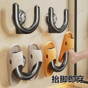 Bathroom Suction Cup Slipper Rack Wall Mounted No Drill Durable Storage Hook For Shoes - Product Image 3