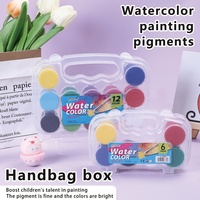 Peinture à l'eau liquide transparente non toxique, 12 couleurs, 20 ml, ensemble de peinture à l'eau pour enfants, dessin sur papier avec pinceau