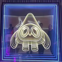 Tunnel led 3d personnalisé miroir infini mille couches abîme miroir couleur néon miroir infini