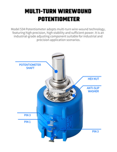 Potenciómetro Rotatorio WXD3590 de 10k con Perilla - Product Image 5