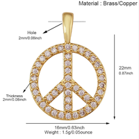 Pendentif Rond Diamant Coloré avec Logo Paix, Bracelet Tendance, Accessoires de Bijoux, Pendentifs et Breloques Ronds