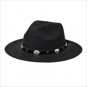 Chapeau Fedora en feutre de mode britannique 2024 à large bord pour homme, idéal pour les fêtes, unisexe, polyvalent, décontracté, style cowboy, en polyester/coton, logo personnalisable - Product Image 5