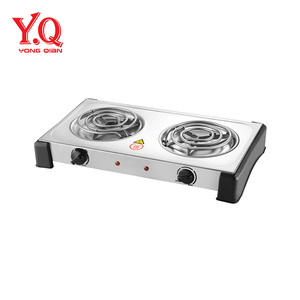 Plaque chauffante électrique double 2000W en acier inoxydable, cuisinière portable à double brûleur de 150 mm, température réglable sur 5 niveaux, cuisinière de cuisine - Product Image 6