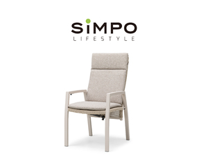 SIMPOLIFESTYLE Mobilier d'extérieur haut de gamme, ensemble table et tabourets de luxe pour jardin et balcon, chaise de salle à manger en aluminium <span class=keywords><strong>DIABLO</strong></span>, tissu et teck - Product Image 3