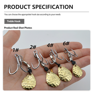 ตะขอเบ็ด 4 ตัว แบบ <span class=keywords><strong>BKK</strong></span> รุ่นสั่งทำพิเศษ พร้อมใบพัดหมุน 360 องศา °   เหยื่อตกปลาแบบหมุนสะท้อนแสงสีทองเงิน สำหรับปลาบาส ปลาเทราต์ ปลาไพค์ ตกปลาทะเล - Product Image 6