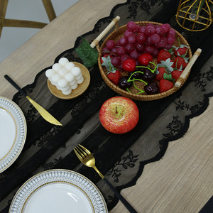 Negozio di torte da caffè <span class=keywords><strong>Vintage</strong></span> decorativo 70*300cm di lunghezza tovaglia da pranzo di nozze merletto di lusso - Product Image 3