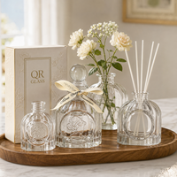 Flacon diffuseur vide transparent de qualité supérieure pour huiles d'aromathérapie, bâtonnets parfumés recyclables, flacon en verre