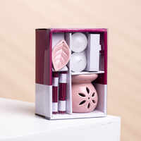 YUANWANG Ensemble brûleur diffuseur de cire parfumée en céramique rose pour décoration de salon