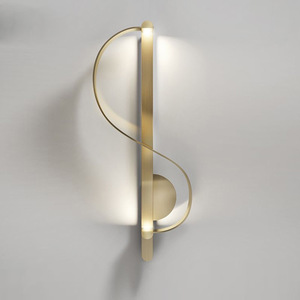 Applique murale en cuivre de style nordique pour salon, chambre à coucher, art minimaliste, chambre à coucher, musique de fond, note créative, design de salle d'exposition - Product Image 5