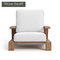 Ensemble de canapés de salon en teck pour bord de piscine, sièges d'extérieur à lattes, canapé et fauteuils de jardin rembourrés avec coussins pour terrasse