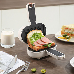 Mini Portable Sandwich Maker 2 Slices Electric Bread Panini <b>Toaster</b> Hot Dog Maker With Grill Function For Breakfast - Product Image 2