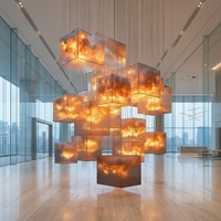 Lustre de luxe en cristal en forme de branche d'arbre, suspension en verre réglable, pour hall d'hôtel, salle de banquet, salle de bal, projets professionnels