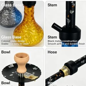 Cachimba Mini de Aluminio con Diseño Moderno y Espejo, con Orificios Cortados con Láser, en Caja de Regalo para Viajes, Mono Arabic - Product Image 4