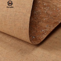 Cuir synthétique PU imperméable écologique imprimé sur mesure, aspect liège, tricoté, grain de bois de chêne naturel uni pour sacs, vêtements et gants