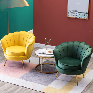 Sillón Moderno para Sala de Estar, Patas de Metal, Tapizado en Tela de Terciopelo, Sillón de Descanso - Product Image 5