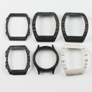 Boîtier de montre en fibre de carbone noir NH35 Sw200 Miyota 8215 9015, couvercle de barillet de boîtier de montre, personnalisation des pièces, fabricant OEM - Product Image 1