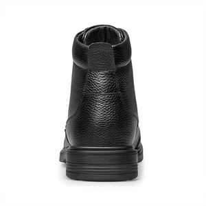 Bottes Derby pour hommes robe uniforme Oxford chaussures haut-milieu haut à lacets en cuir de vache véritable épaissi polaire coton rembourré chaud - Product Image 5