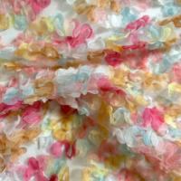 Warna-warni mewah 3d bunga bordir kain desain untuk pakaian bahan