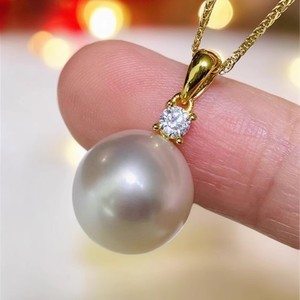 Colgante de Moda Femenino DIY, con un Solo Diamante, Cuentas de 9-13 mm, Plata S925, Accesorios de Perlas 31305, Soporte para Colgante Vacío - Product Image 1