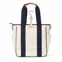 Raquette de tennis unisexe personnalisée sac de sport fourre-tout pliable léger avec toile et doublure en PU fermeture à glissière doublure en nylon pour balles
