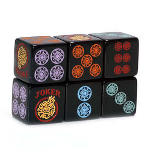 Tùy Chỉnh In Ấn 16Mm Sáu Mặt Màu Dice Tùy Chỉnh D6 <span class=keywords><strong>Cube</strong></span> Tùy Chỉnh Acrylic Khắc Logo Mahjong Dice Cho Bàn Trò Chơi - Product Image 1
