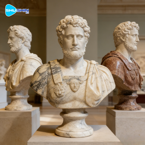 Busto in Marmo Europeo Stile Romano <span class=keywords><strong>Antico</strong></span>, Fatto a Mano, Design Contemporaneo per Giardini e Ville - Product Image 3