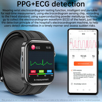 Reloj Inteligente AMOLED de 1.95 Pulgadas con Bomba de Aire, Monitor de Frecuencia Cardíaca ECG, Pantalla Táctil, Control Remoto para el Cuidado Familiar