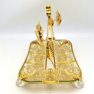 Panier à fruits <span class=keywords><strong>de</strong></span> luxe en métal doré, grand panier <span class=keywords><strong>de</strong></span> rangement en fil métallique pour la présentation <span class=keywords><strong>de</strong></span> fleurs et <span class=keywords><strong>de</strong></span> fruits - Product Image 6
