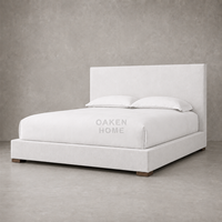 Cadre de lit en bois massif de qualité supérieure OAKEN - Lit moderne haut de gamme pour chambre à coucher, taille Queen ou King, pour la maison, l'hôtel, les meubles de maison