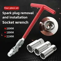 Kit d'outils de réparation pour voiture et moto, outil de démontage de bougies d'allumage, clé à douille, démontage 16mm 18mm 21mm, fabriqué en Chine continentale, 4 pièces/ensemble