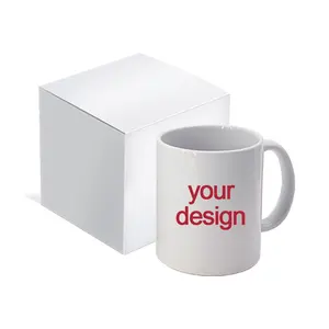 Porcelain Sublimation 11 oz White Ceramic Mug Blanks Coffee Classic Drinking Reusable Cups with Handles